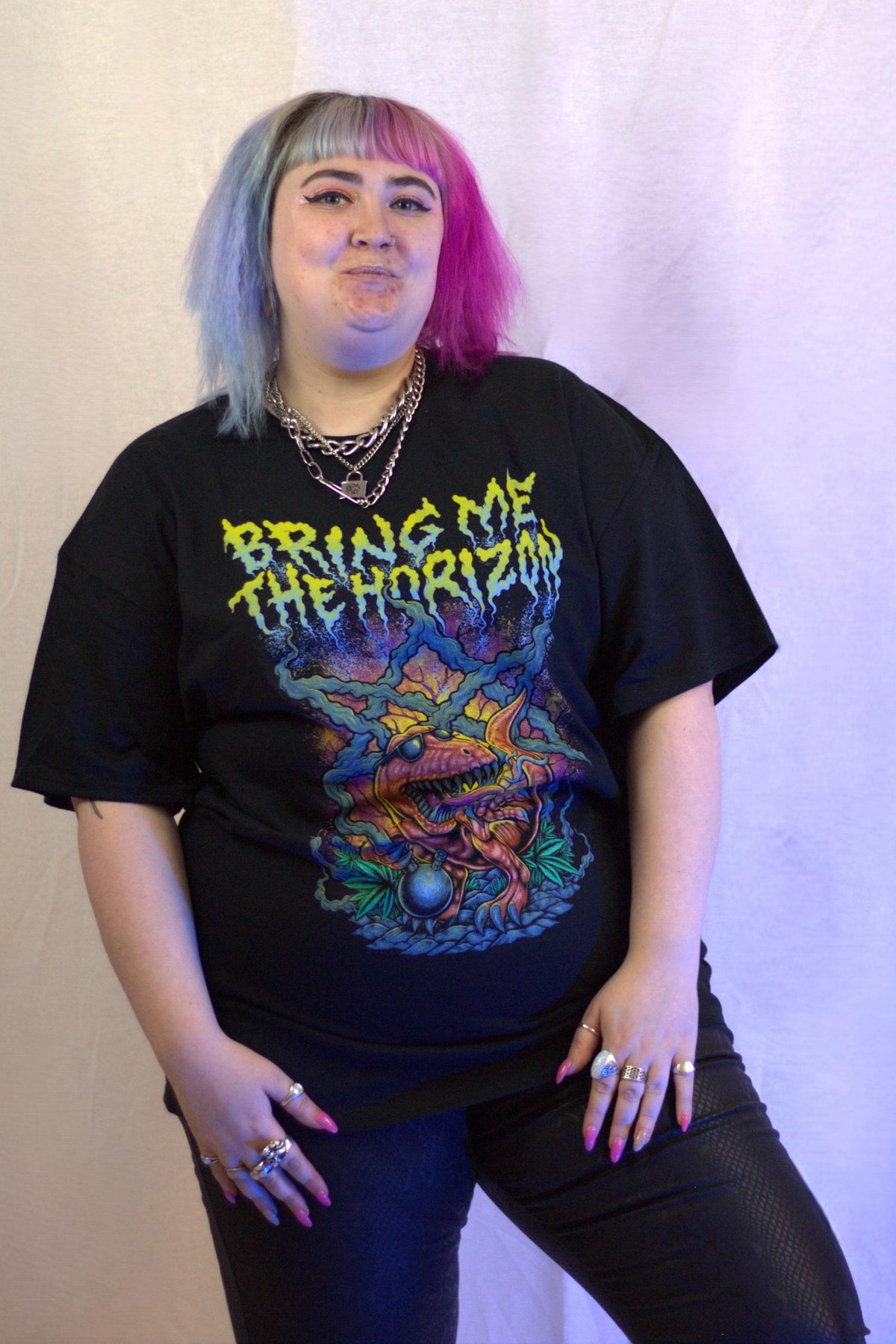 Bring Me The Horizon Zombie Dinosaur Black Tshirt