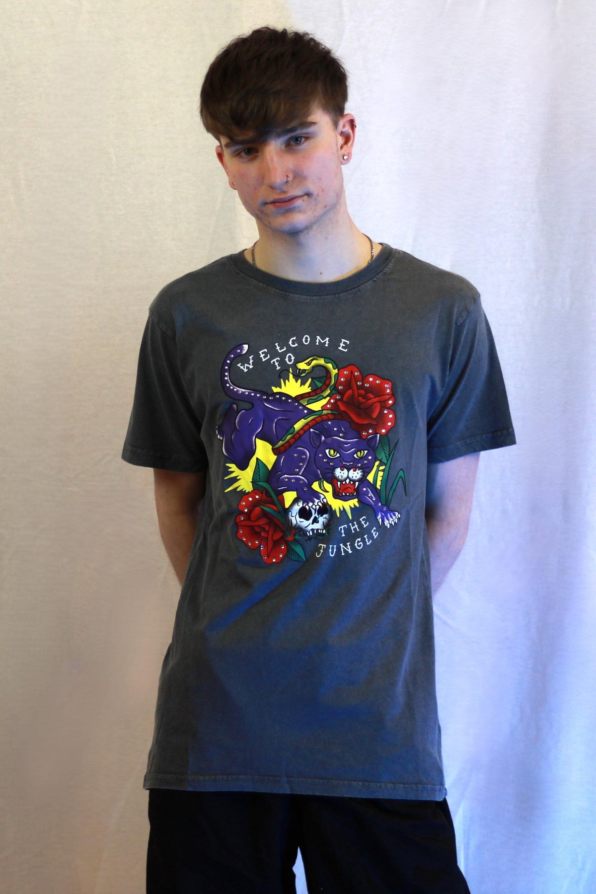 Guns N Roses Welcome To The Jungle Embellished Grey Tshirt