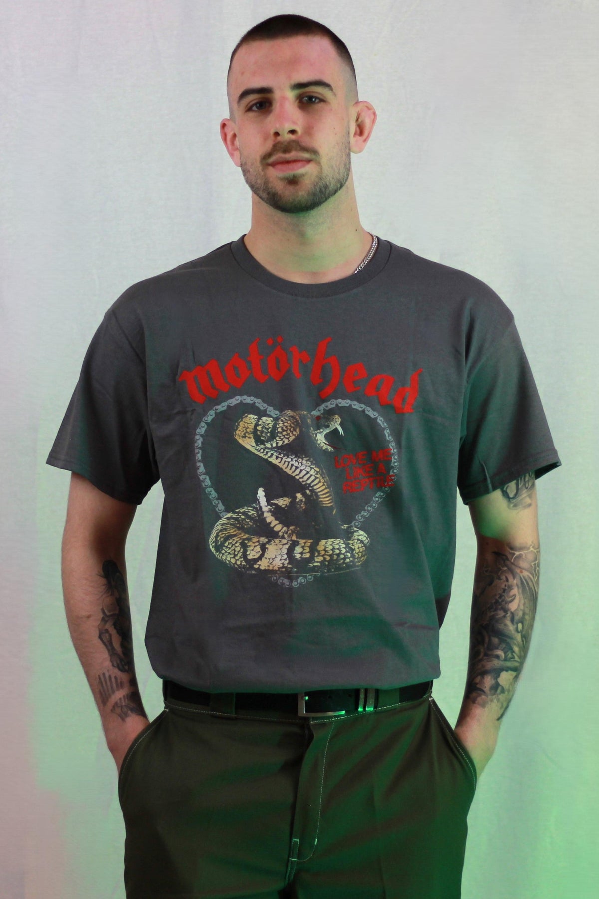Motorhead Love Me Like A Reptile Grey Tshirt