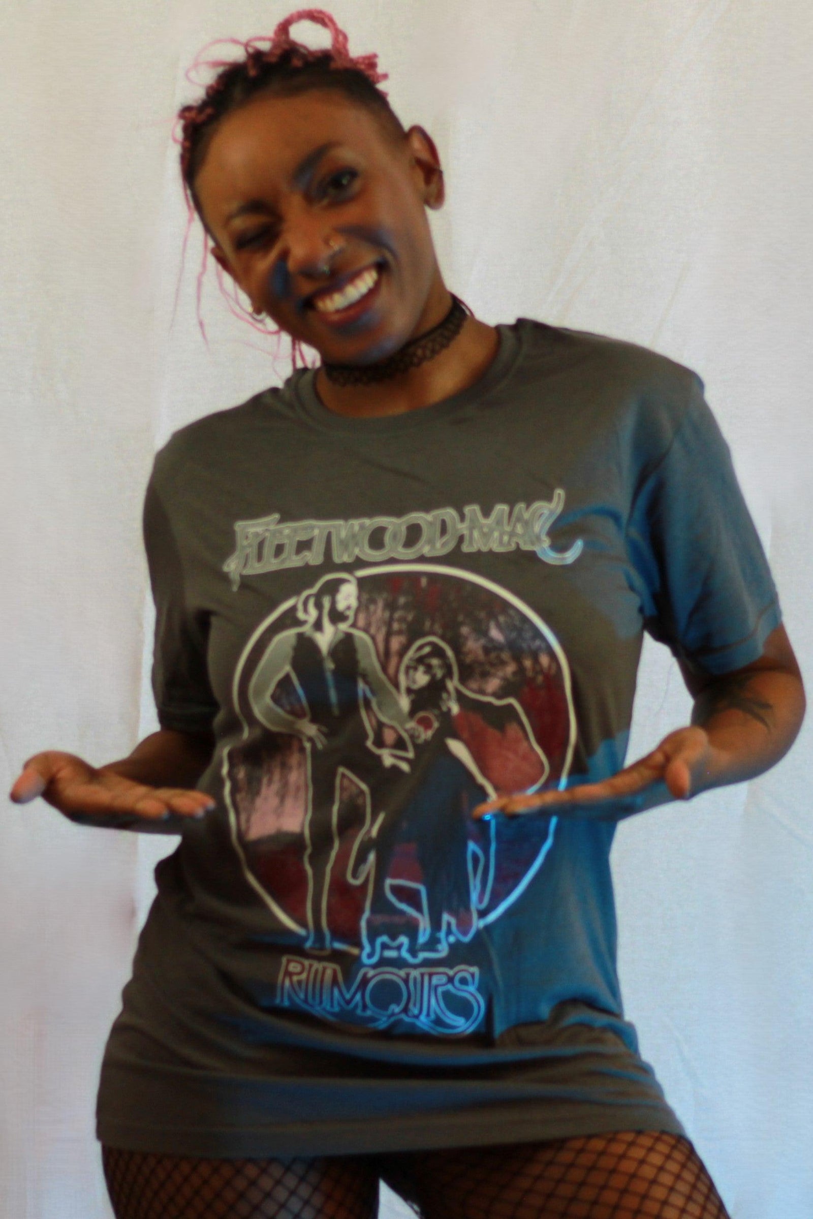 Fleetwood Mac Rumours Vintage Style Charcoal Grey Tshirt