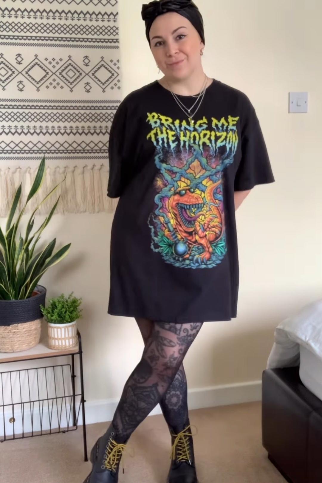 Bring Me The Horizon Zombie Dinosaur Black Tshirt