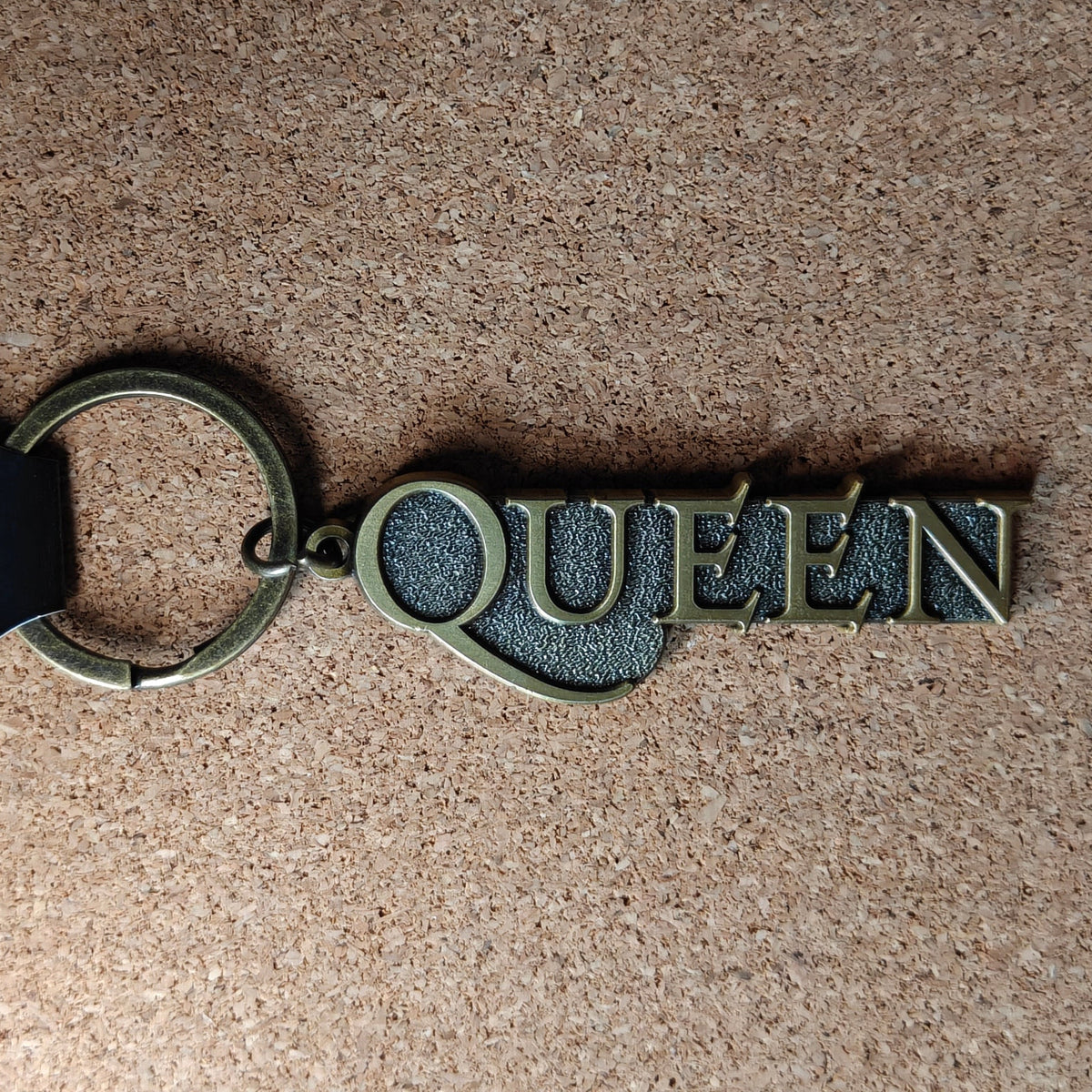 Queen Text Logo Metal Keyring