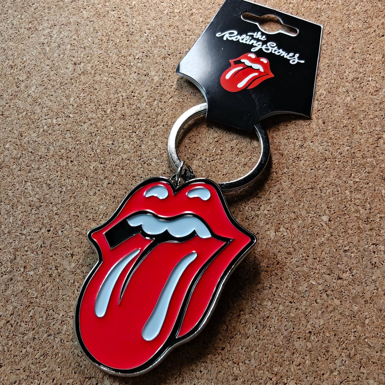 Rolling Stones Tongue Logo Metal Keyring