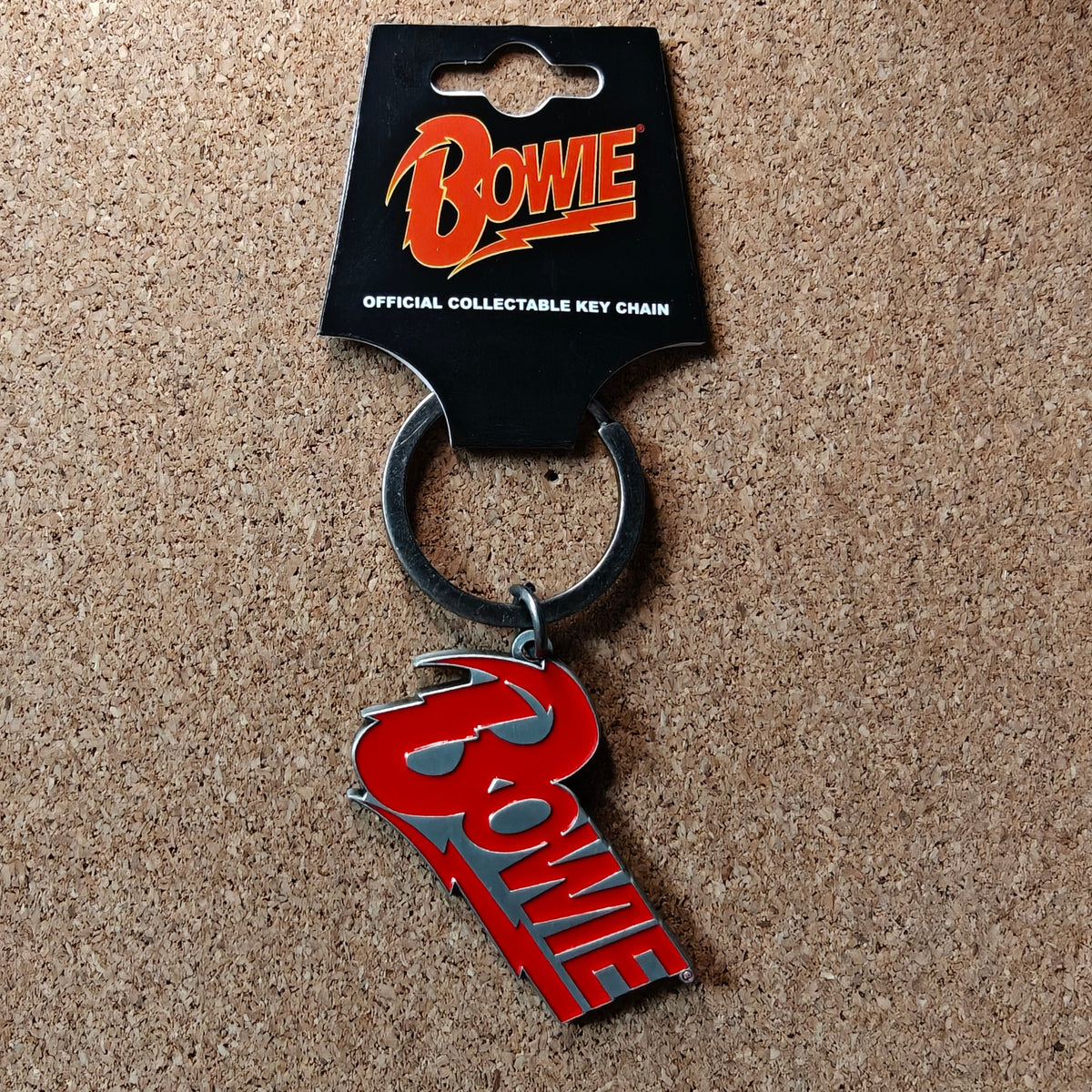 David Bowie Logo Metal Keyring