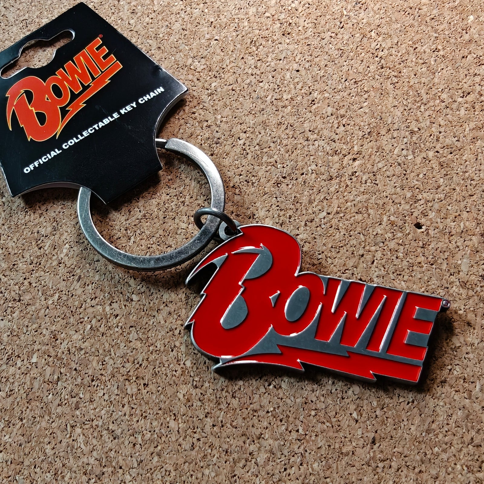 David Bowie Logo Metal Keyring