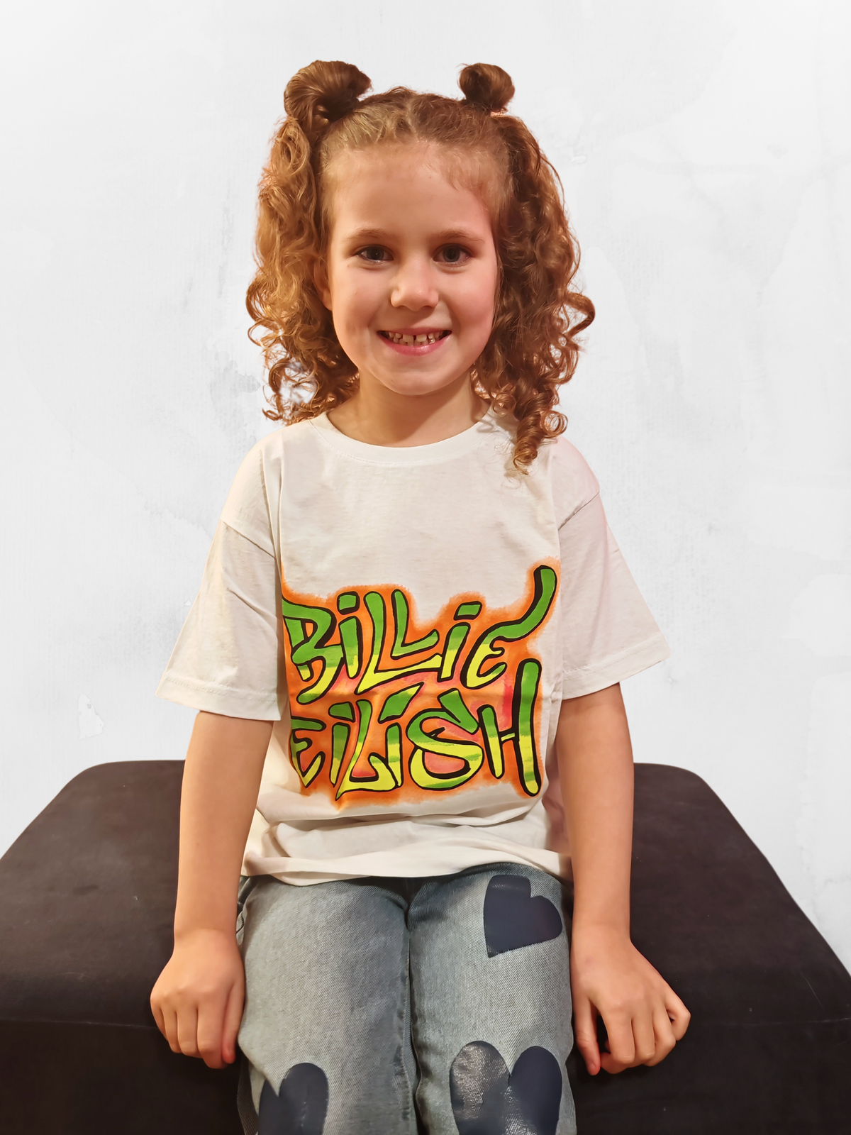 Billie Eilish Graffiti Spray Kids White TShirt