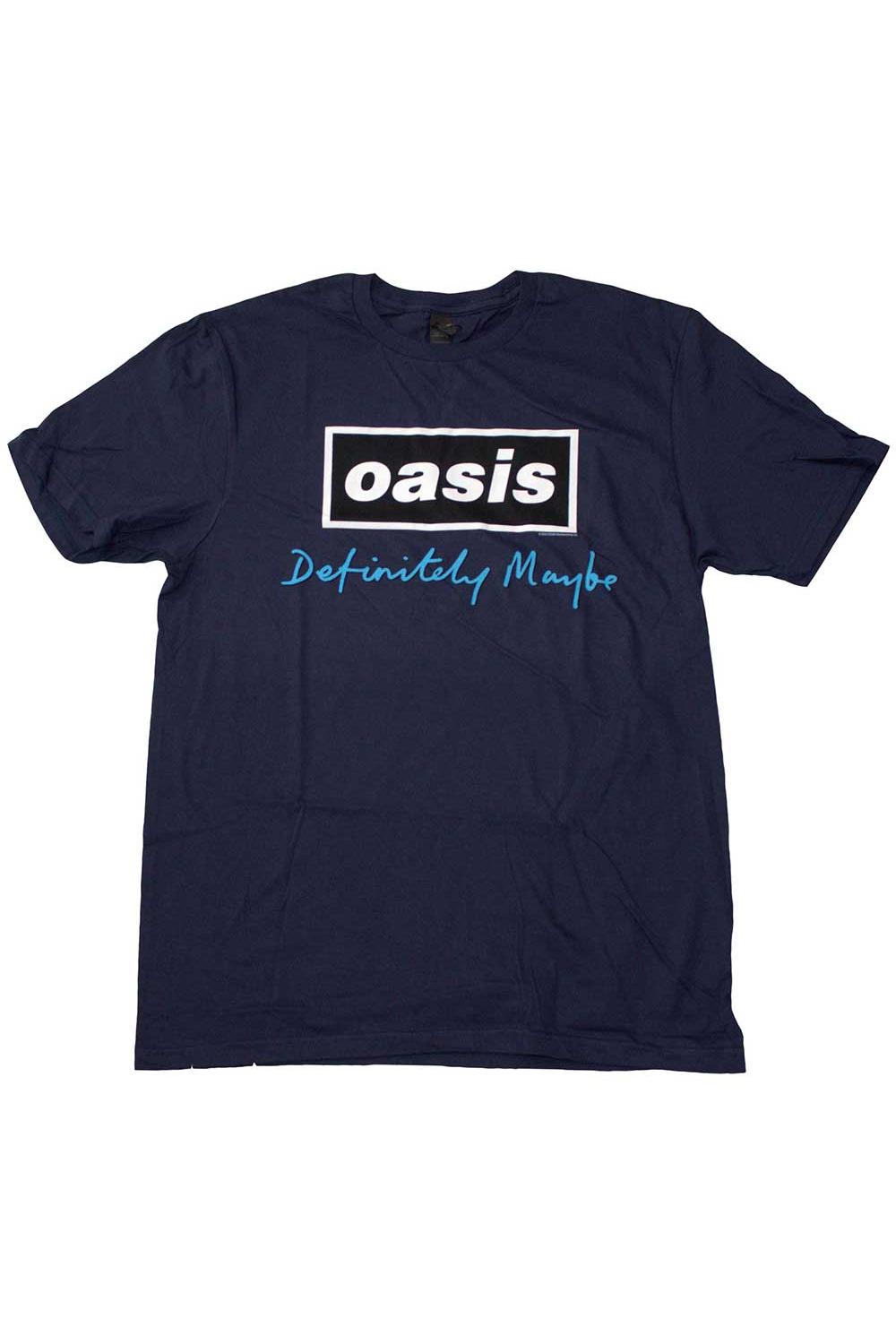 Oasis Definitely Maybe Script Navy Tshirt