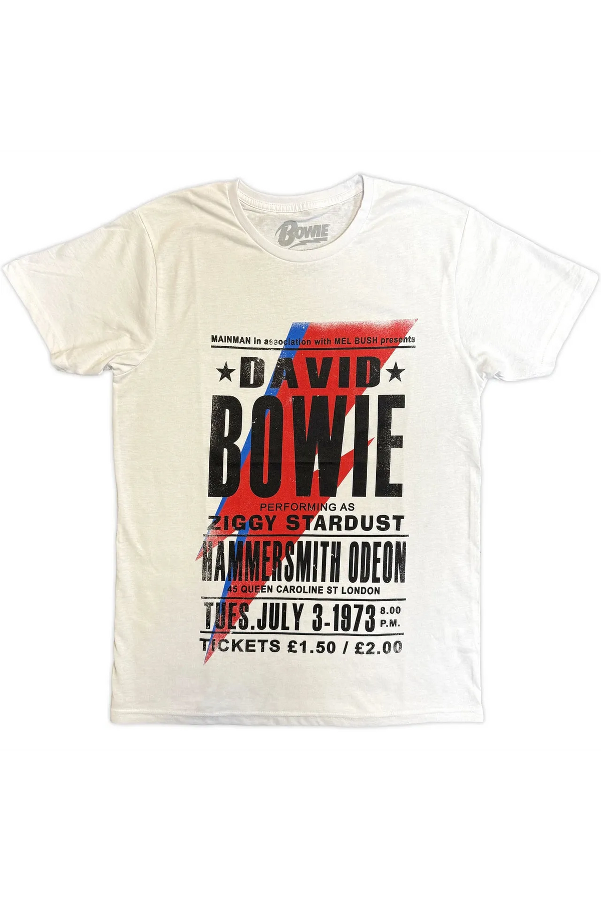 David Bowie Live At Hammersmith White Tshirt