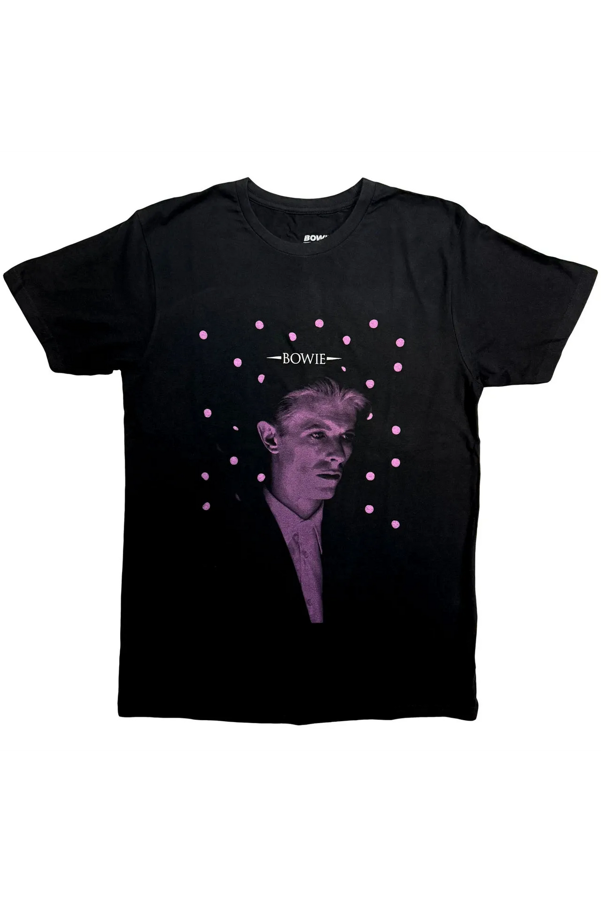David Bowie Purple Disco Dots Black Tshirt