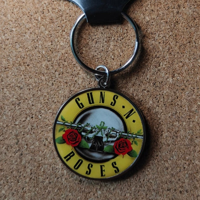 Guns N Roses Bullet Logo Circle Metal Keyring