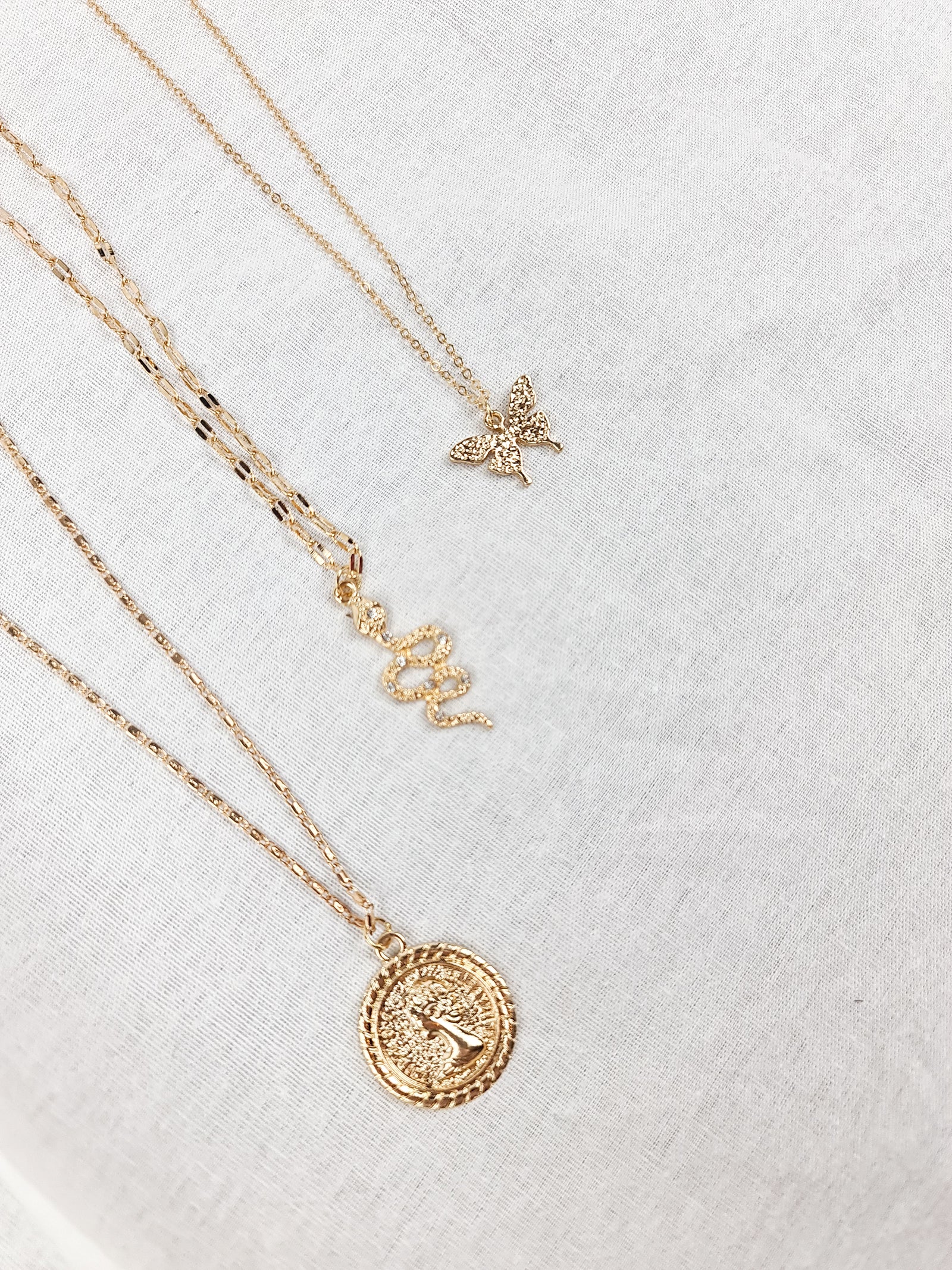 Eden Layered Pendant Necklace Gold