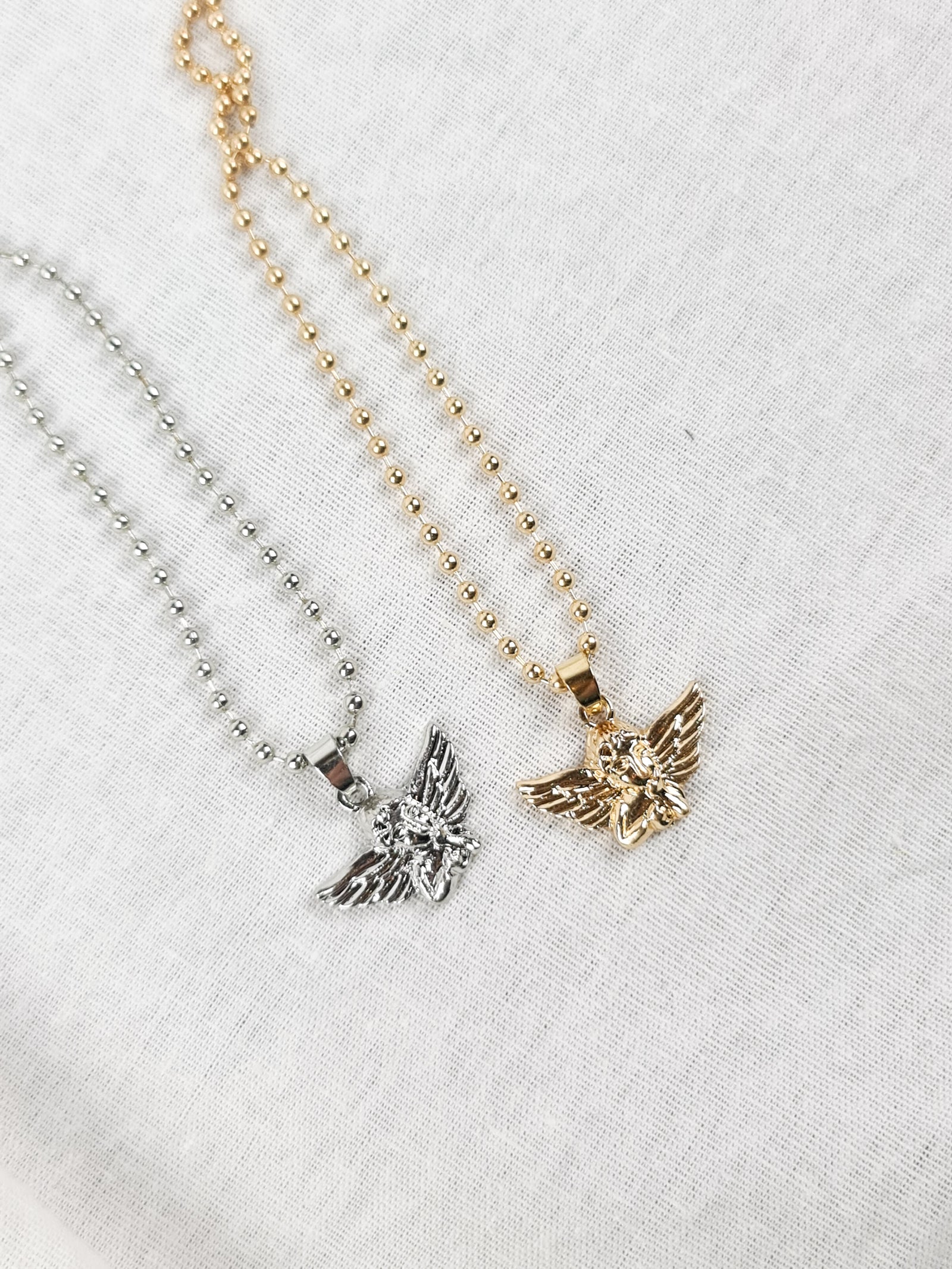 Cherub Pendant Necklace Gold