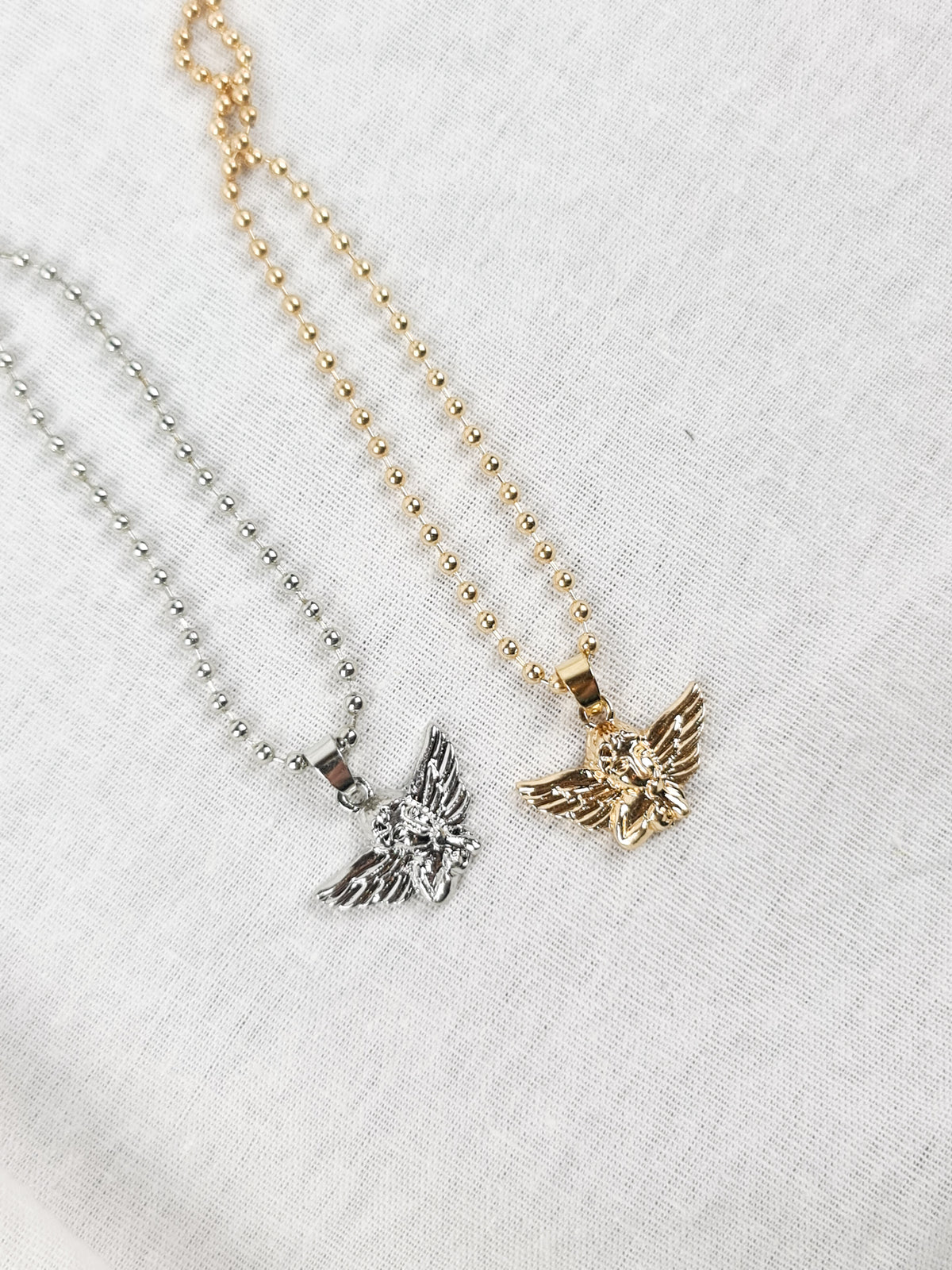 Cherub Pendant Necklace Silver